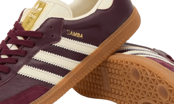 adidas Samba OG Maroon Gold Metallic - NOISEPLUG