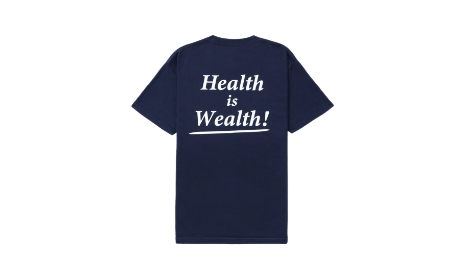 Sporty & Rich Health is Wealth Navy T - Shirt - NOISEPLUG