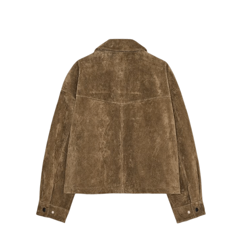 Zara 100% skórzana kurtka bomberka khaki - NOISEPLUG