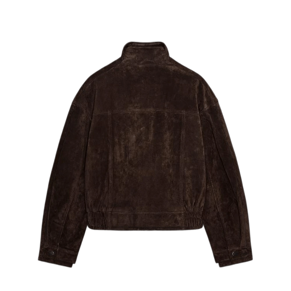 Zara Kurtka Bomberka z zamszu brązowa - NOISEPLUG