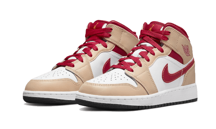 Jordan 1 Mid Light Curry Cardinal - NOISE PLUG