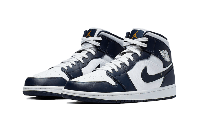 Jordan 1 Mid White Metallic Gold Obsidian - NOISE PLUG